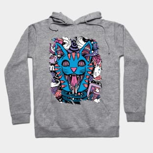 Crazy cat - Catsondrugs.com - rave, edm, festival, techno, trippy, music, 90s rave, psychedelic, party, trance, rave music, rave krispies, rave flyer T-Shirt Hoodie
